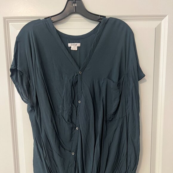 EUC Helmut Lang Faux Wrap Teal Sleeveless Blouse, size L - Picture 1 of 3